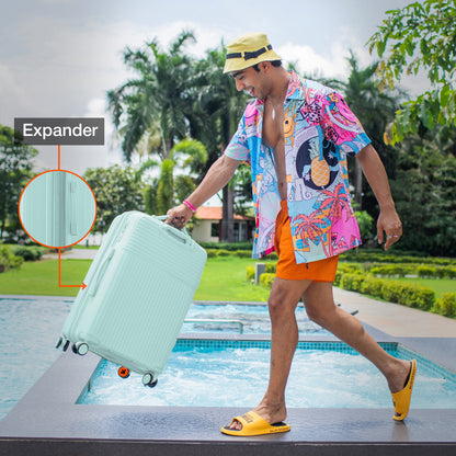 Nasher Miles Krabi Expander Hard-Sided Polypropylene Check-in Luggage Cool Mint 28 inch |75 Trolley Bag