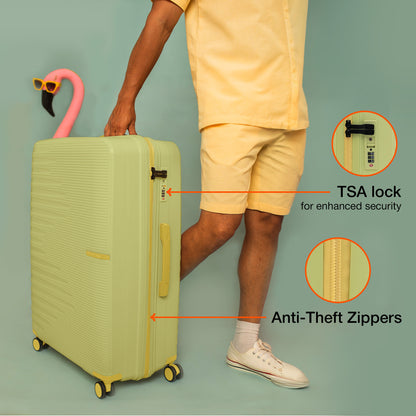Nasher Miles Havelock TSA Lock and Anti-Theft Hard-Sided Polypropylene Check-in Luggage Green 28 inch |75 Trolley Bag | Suitcase