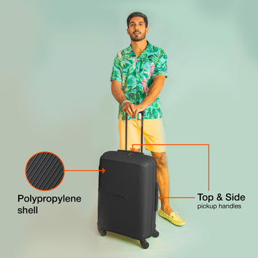 Nasher Miles Hawaii TSA Lock and Anti-Theft Hard-Sided Polypropylene Check-in Luggage Black 28 inch |75 Trolley Bag | Suitcase