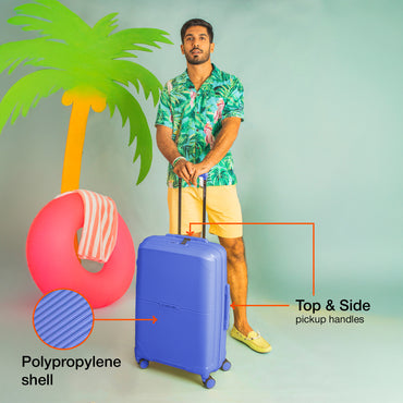 Nasher Miles Hawaii TSA Lock and Anti-Theft Hard-Sided Polypropylene Check-in Luggage Blue 28 inch |75 Trolley Bag | Suitcase