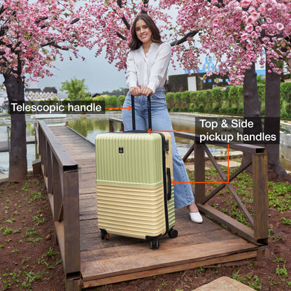 Nasher Miles Istanbul Hard-Sided ABS and PC Check-in Luggage 28 inch | 75cm | 8 Wheels Large Trolley Bag for Travel | Suitcase (Green Yellow)