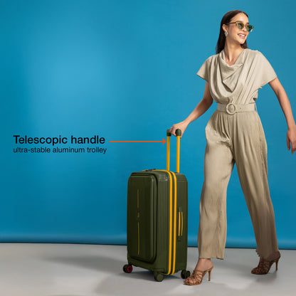 Nasher Miles Alexandria Hard-Sided Polypropylene TSA Lock Check-in Luggage 28 inch | 75cm | 8 Wheels Large Trolley Bag for Travel | Suitcase (Green Yellow)