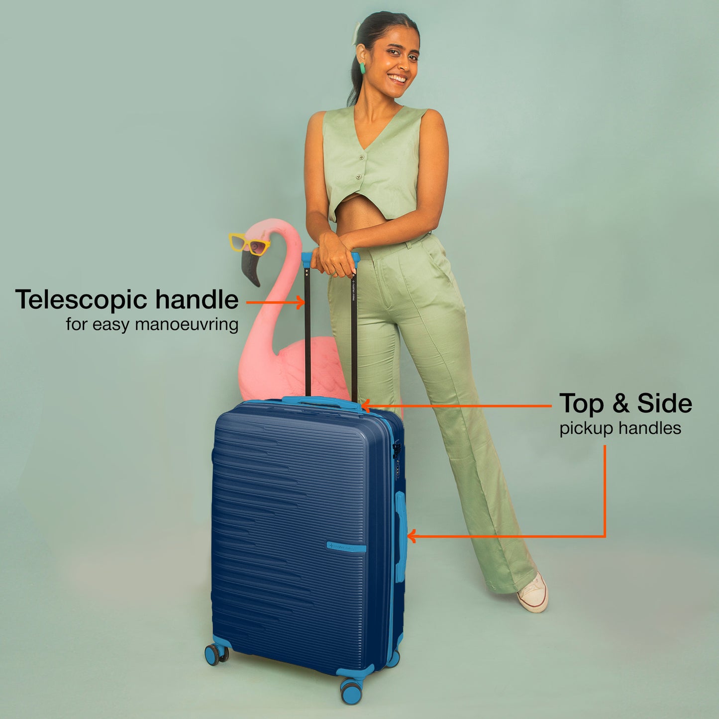 Nasher Miles Havelock TSA Lock and Anti-Theft Hard-Sided Polypropylene Check-in Luggage Blue 28 inch |75 Trolley Bag | Suitcase