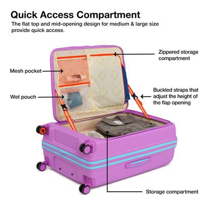 Nasher Miles Alexandria Hard-Sided Polypropylene TSA Lock Check-in Luggage 28 inch | 75cm | 8 Wheels Large Trolley Bag for Travel | Suitcase (Purple Blue)