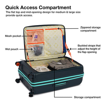 Nasher Miles Alexandria Hard-Sided Polypropylene TSA Lock Check-in Luggage 28 inch | 75cm | 8 Wheels Large Trolley Bag for Travel | Suitcase (Grey Teal)