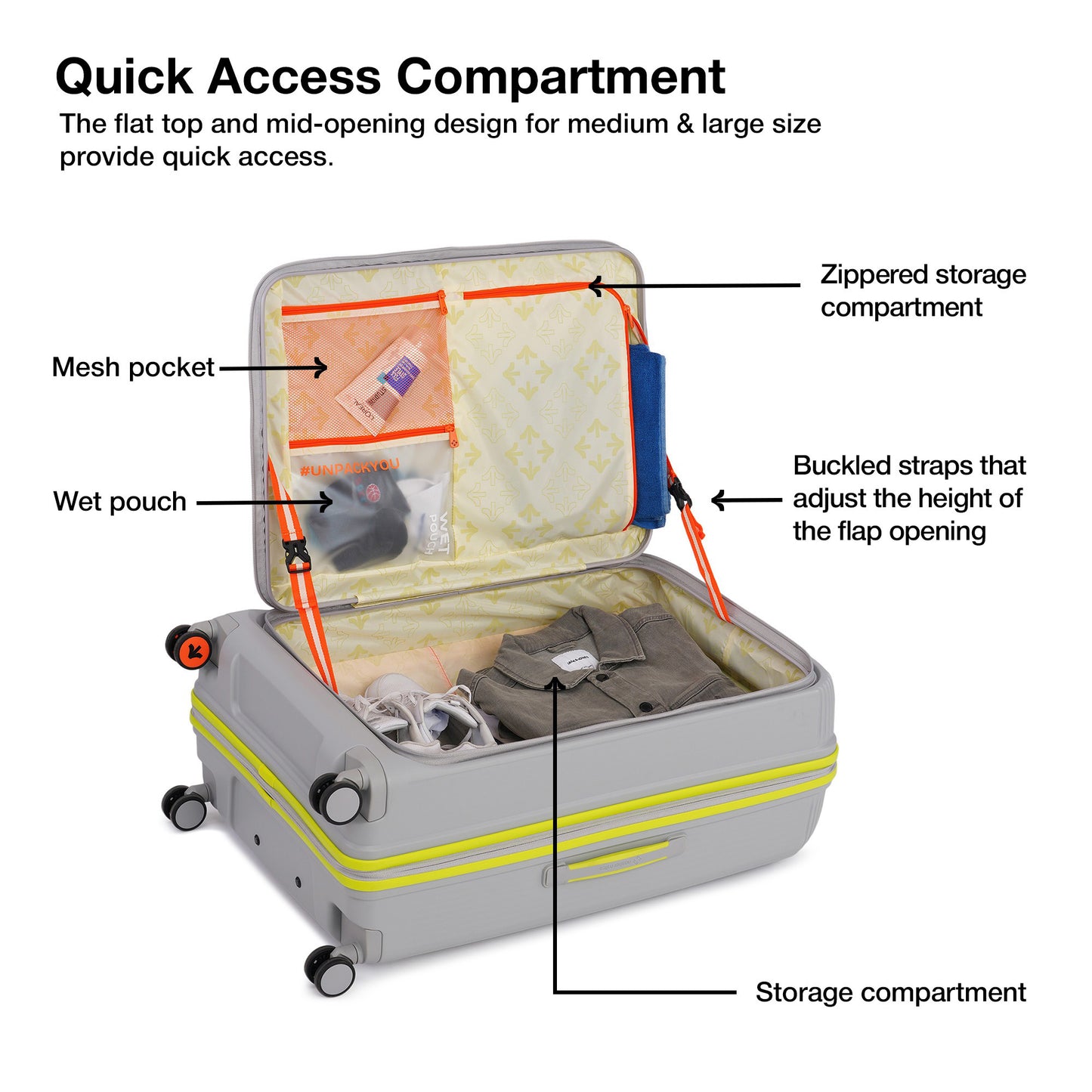 Nasher Miles Alexandria Hard-Sided Polypropylene TSA Lock Check-in Luggage 28 inch | 75cm | 8 Wheels Large Trolley Bag for Travel | Suitcase (Grey Green)