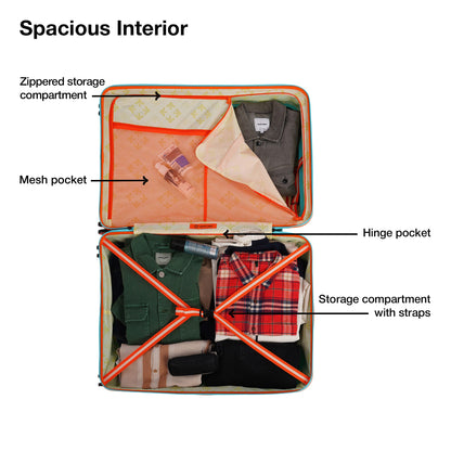 Nasher Miles Alexandria Hard-Sided Polypropylene TSA Lock Check-in Luggage 28 inch | 75cm | 8 Wheels Large Trolley Bag for Travel | Suitcase (Teal Peach)