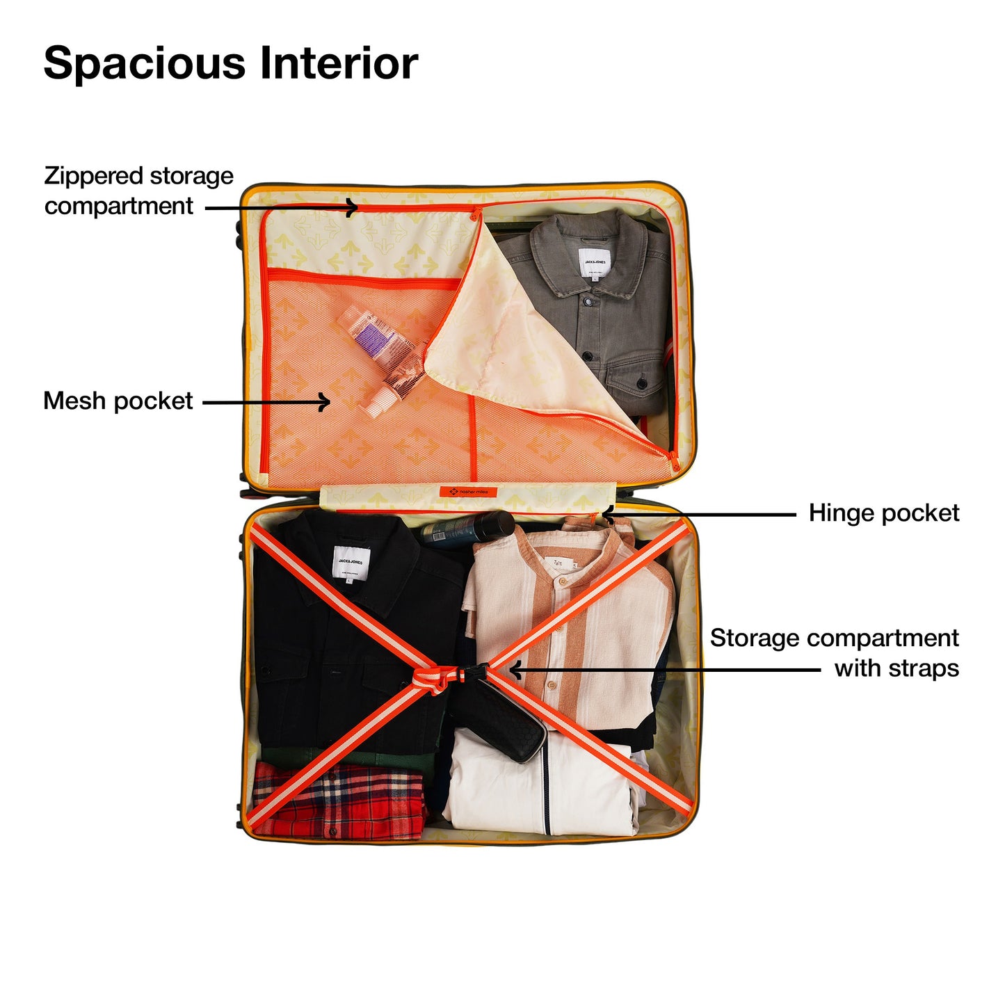 Nasher Miles Alexandria Hard-Sided Polypropylene TSA Lock Check-in Luggage 28 inch | 75cm | 8 Wheels Large Trolley Bag for Travel | Suitcase (Green Yellow)