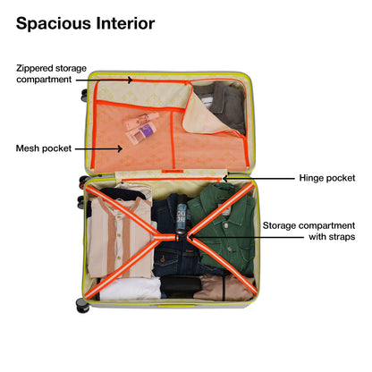 Nasher Miles Alexandria Hard-Sided Polypropylene TSA Lock Check-in Luggage 28 inch | 75cm | 8 Wheels Large Trolley Bag for Travel | Suitcase (Grey Green)