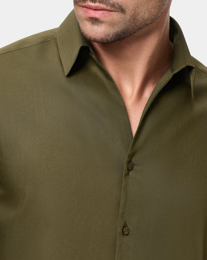 The Signature V Cut Runway Shirt Burnt Olive