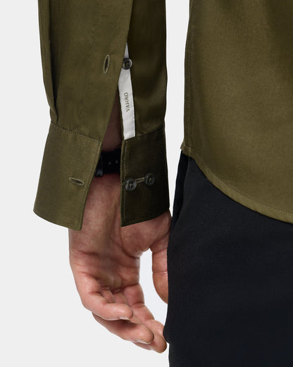 The Signature V Cut Runway Shirt Burnt Olive