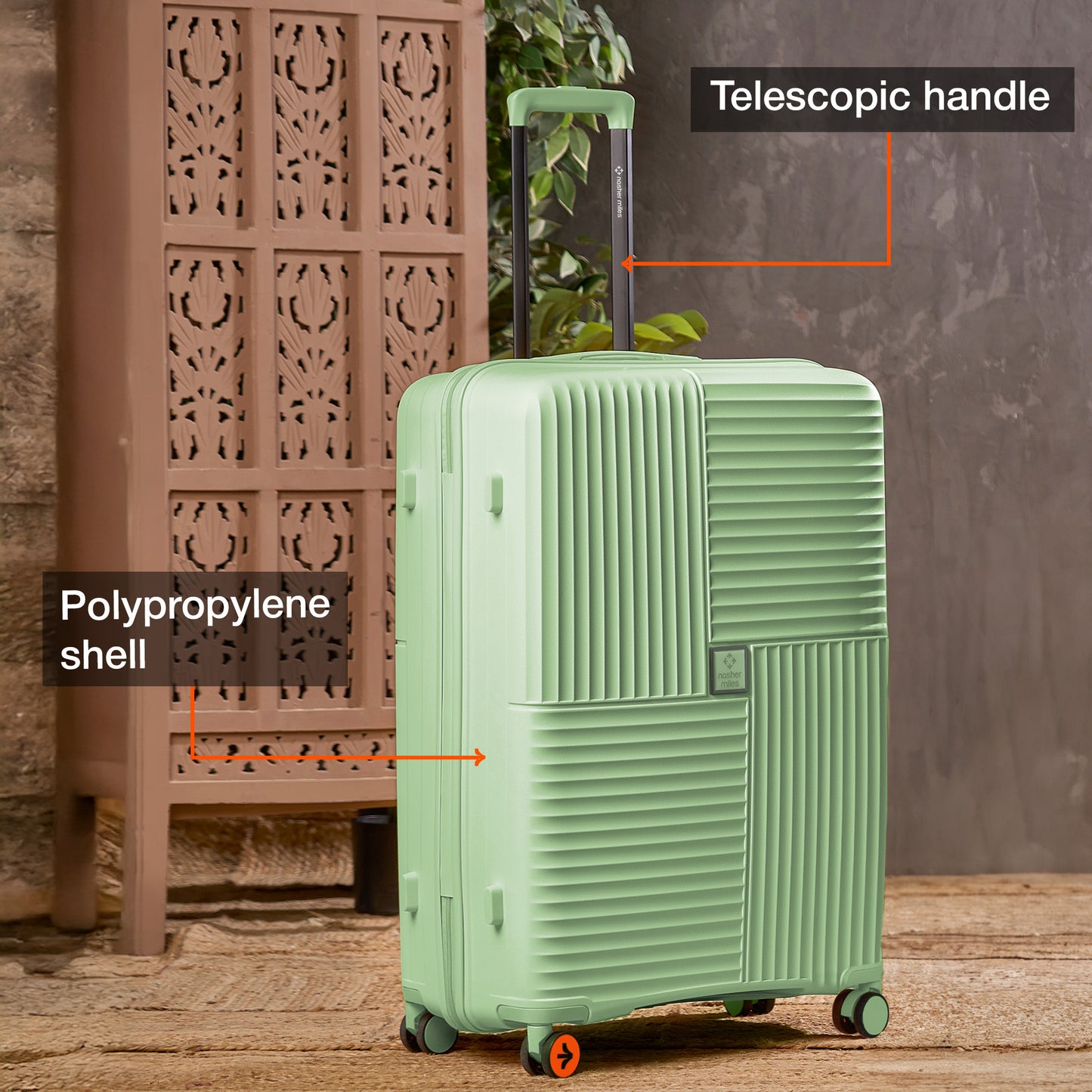 Nasher Miles Singapore Hard-Sided Polypropylene Check-in Luggage Avacado Green 28 inch |75 Trolley Bag