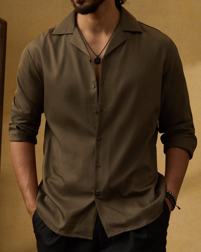 The Saint-Tropez Bamboo Cuban Shirt Cacao