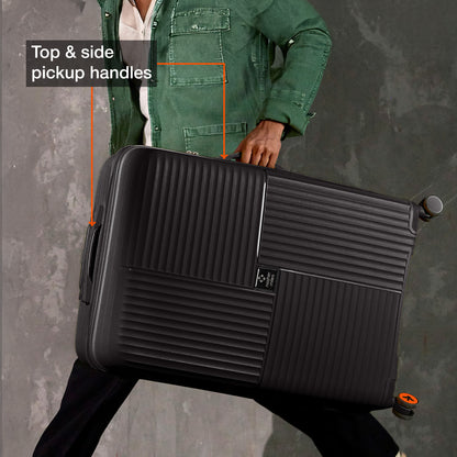 Nasher Miles Singapore Hard-Sided Polypropylene Check-in Luggage Black 28 inch |75 Trolley Bag