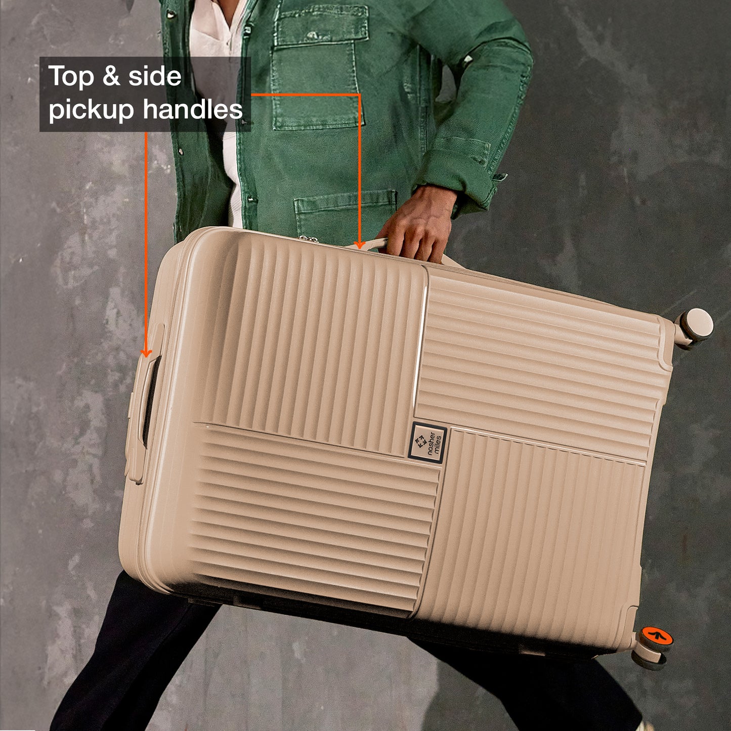 Nasher Miles Singapore Hard-Sided Polypropylene Check-in Luggage Champagne 28 inch |75 Trolley Bag