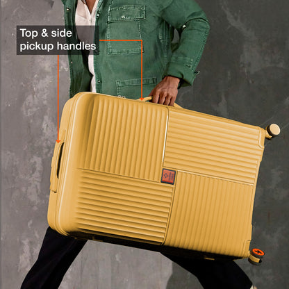 Nasher Miles Singapore Hard-Sided Polypropylene Check-in Luggage Yellow 24 inch |65 Trolley Bag