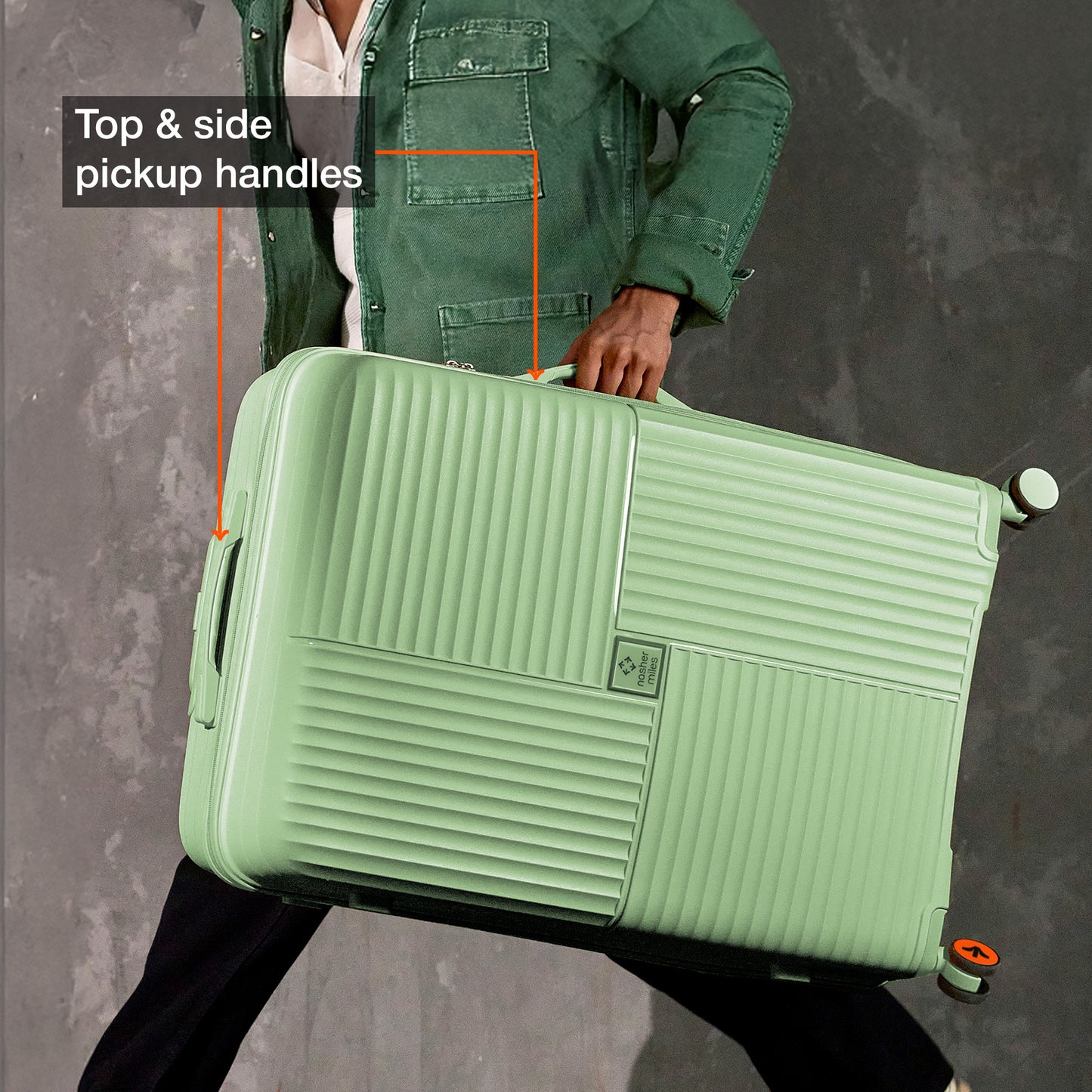 Nasher Miles Singapore Hard-Sided Polypropylene Check-in Luggage Avacado Green 28 inch |75 Trolley Bag