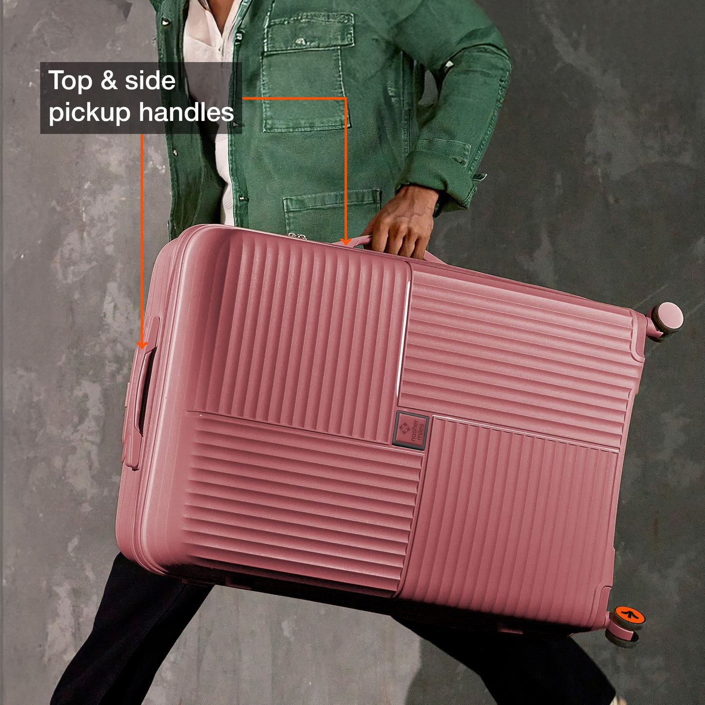 Nasher Miles Singapore Hard-Sided Polypropylene Check-in Luggage Rose Gold 24 inch |65 Trolley Bag