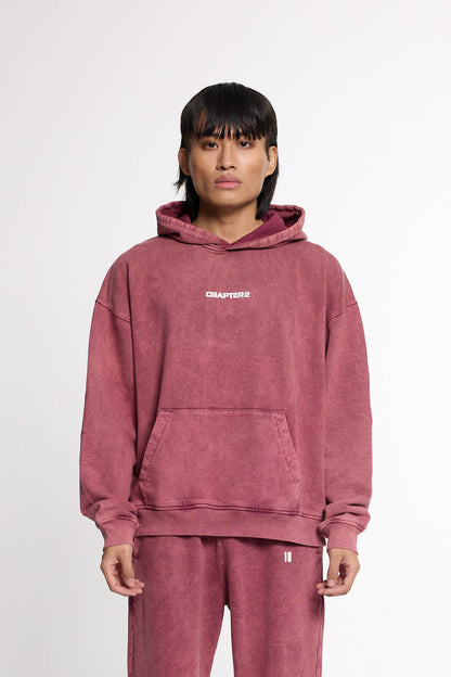 Burgundy washed Hoodie