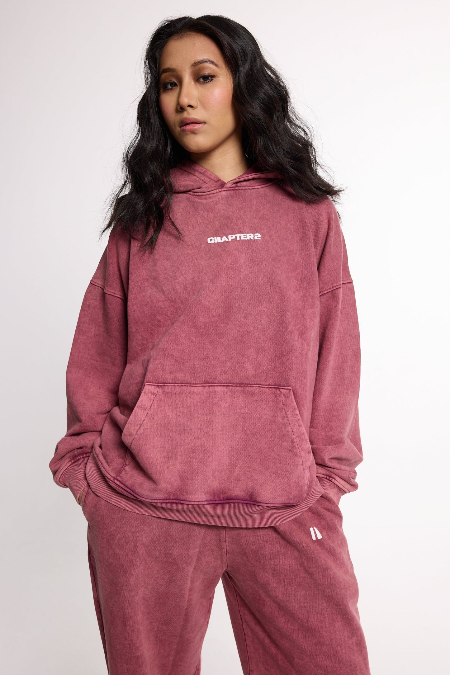 Burgundy washed Hoodie