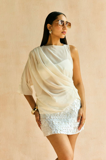 Softfall Drape Georgette Top and Bralette