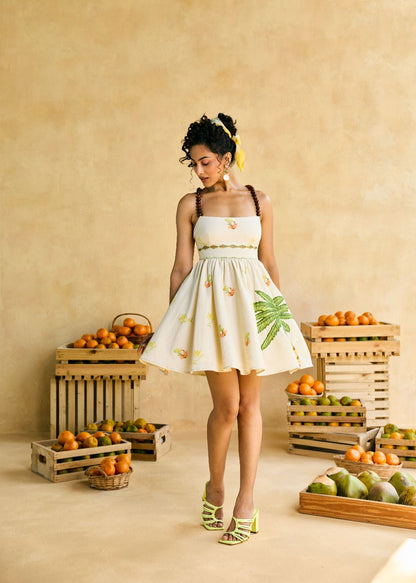 Garden Fairy Embroidered Beaded Mini Dress