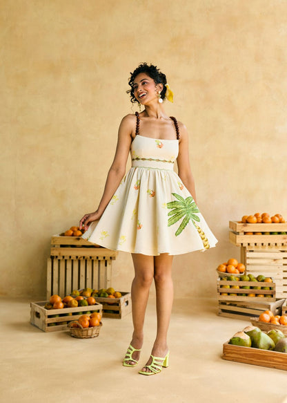 Garden Fairy Embroidered Beaded Mini Dress