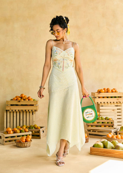 Palm Breeze Embroidered Striped Top