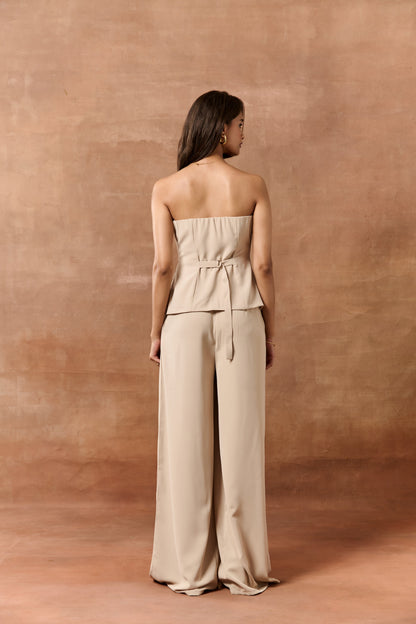 Elvita Beige Starpless Buttoned Waistcoat
