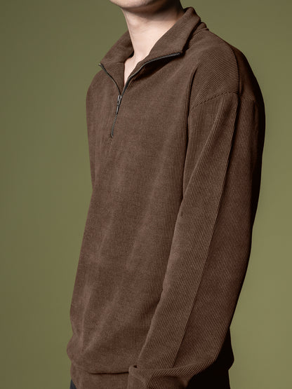 Ribbed quarter-zip sweatshirt