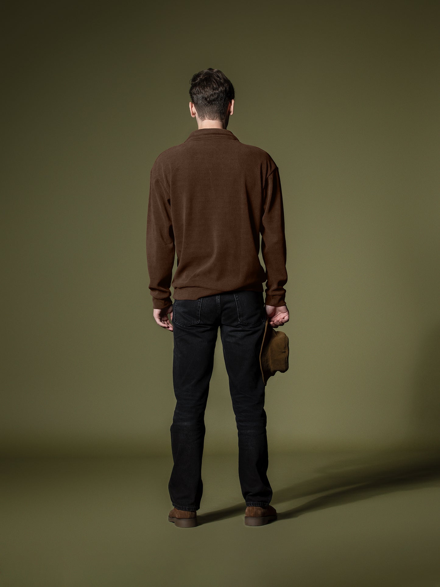 Ribbed quarter-zip sweatshirt