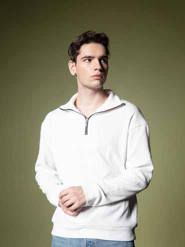 Ribbed quarter-zip sweatshirt