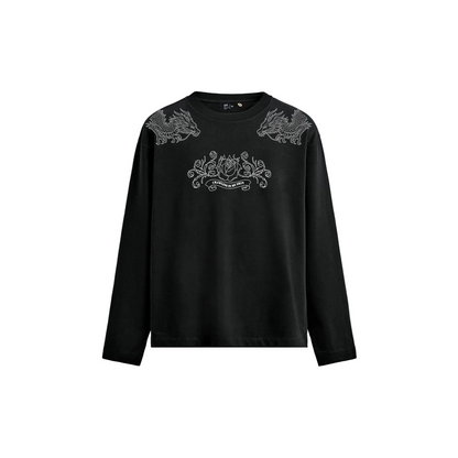 Crawling Oversized Full Sleeves Tee - Black