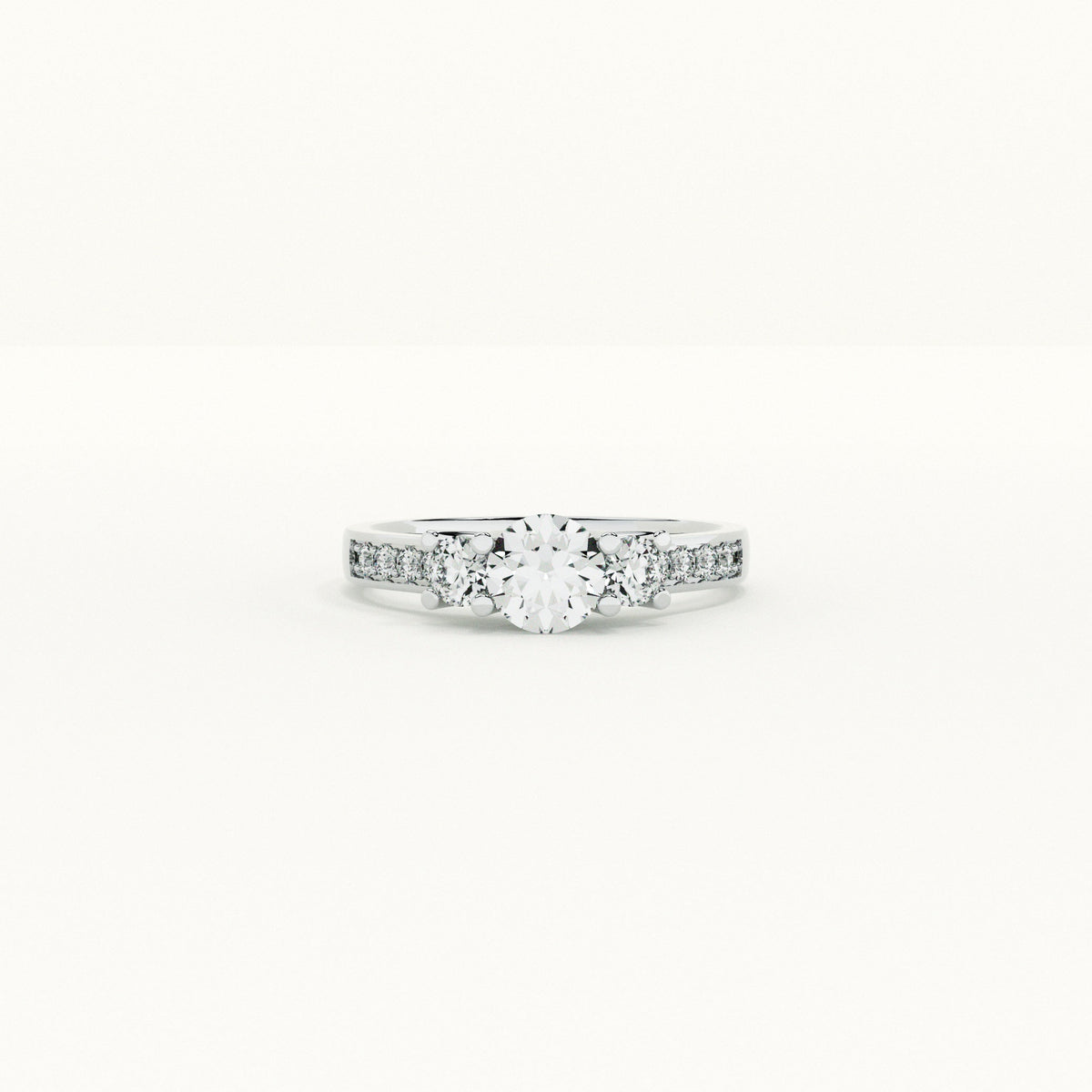 Scarlet 3 Stone Spark 925 Silver Ring