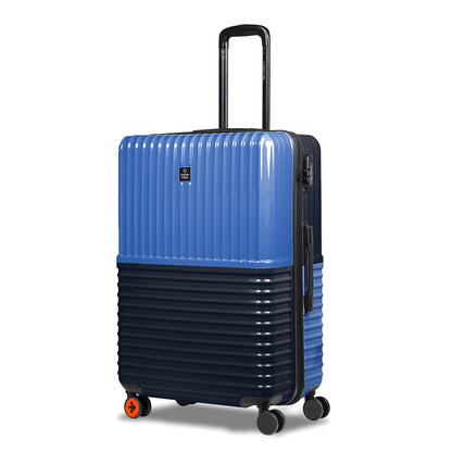 Nasher Miles Istanbul Hard-Sided ABS and PC Check-in Luggage 28 inch | 75cm | 8 Wheels Large Trolley Bag for Travel | Suitcase (Dark Blue)