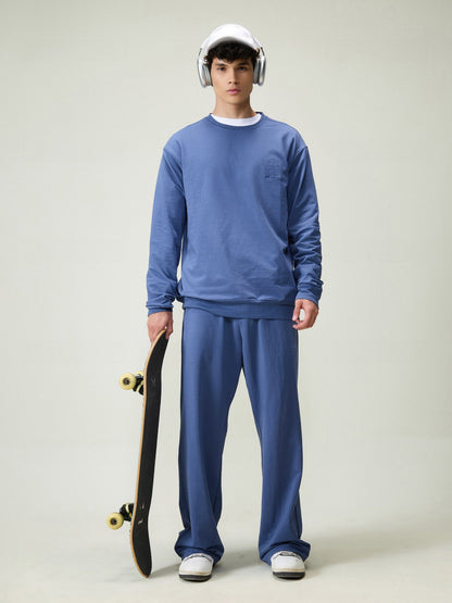 Blue Wide Leg Joggers