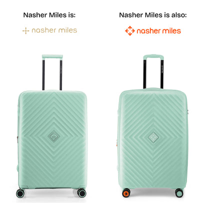 Nasher Miles Antwerp Hard-Sided Polypropylene Check-in Luggage 24 inch | 65cm TSA Lock 8 Wheels & Expander Medium Trolley Bag for Travel | Suitcase (Pastel Green)