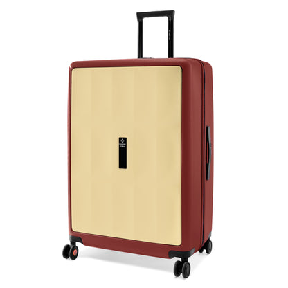 Nasher Miles Zanzibar TSA Lock Hard-Sided Polycarbonate Check-in Luggage Yellow Maroon 28 inch |75 Trolley Bag| Suitcase