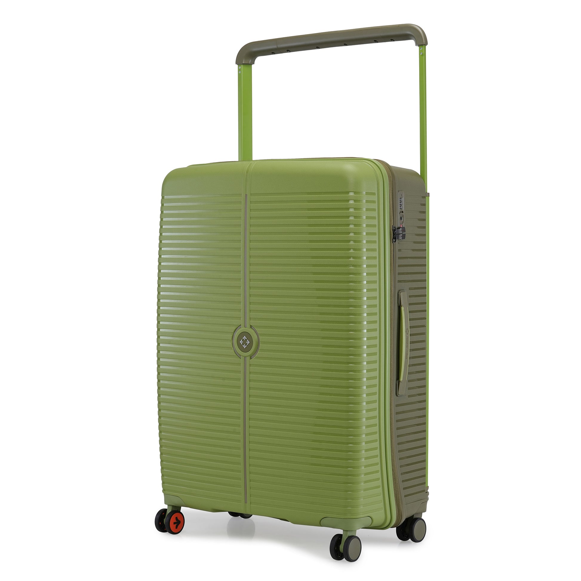 Nasher Miles Dubai TSA Lock Hard-Sided Polypropylene Check-in Luggage 28 inch | 75cm | 8 Wheels Small Trolley Bag for Travel | Suitcase (Green Brown) | Nasher Miles at Broadway
