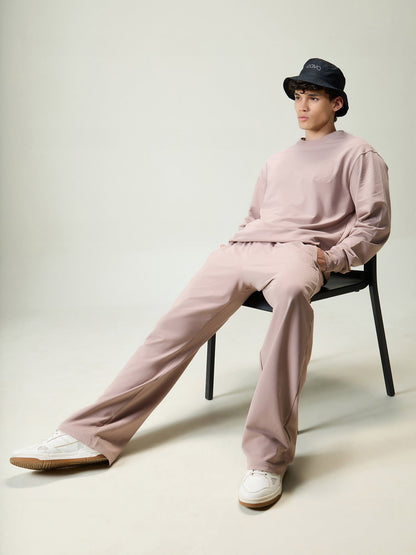 Dusty pink wide leg joggers