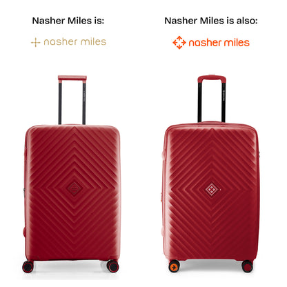 Nasher Miles Antwerp Hard-Sided Polypropylene Check-in Luggage 28 inch | 75cm TSA Lock 8 Wheels & Expander Large Trolley Bag for Travel | Suitcase (Maroon)