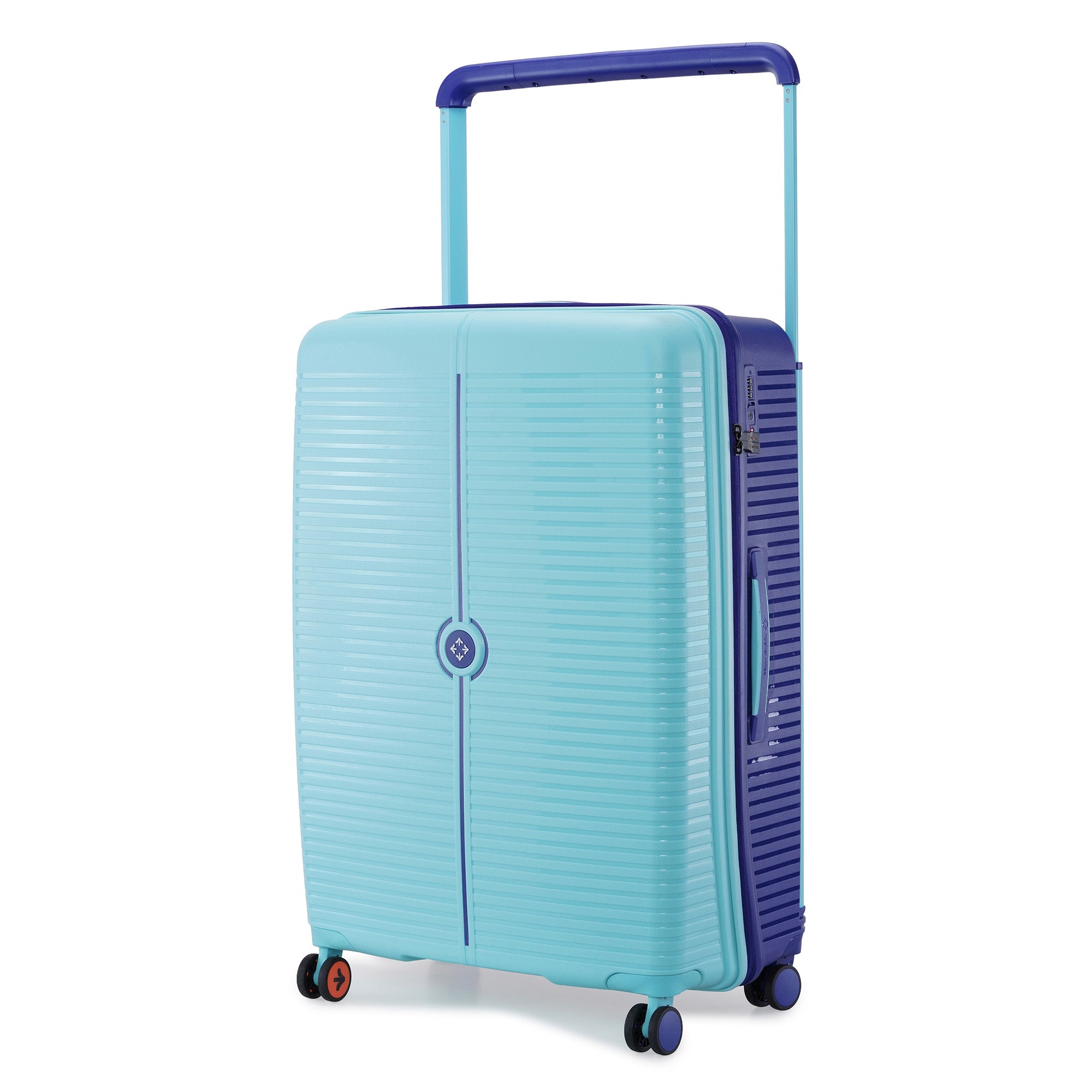 Nasher Miles Dubai TSA Lock Hard-Sided Polypropylene Check-in Luggage 28 inch | 75cm | 8 Wheels Small Trolley Bag for Travel | Suitcase (Green Navy Blue) | Nasher Miles at Broadway