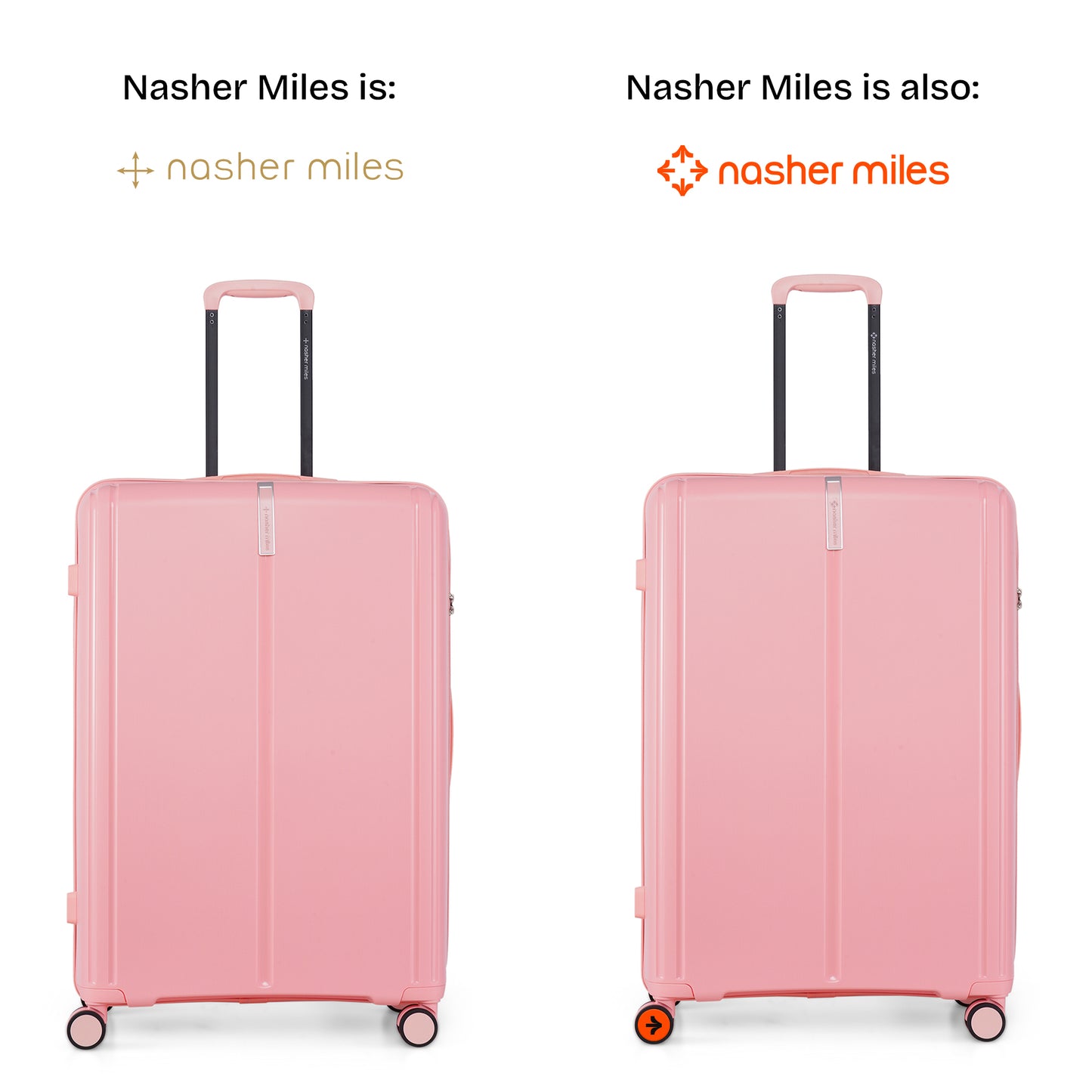 Nasher Miles The Line Hard-Sided Polypropylene Check-in Luggage Pink 28 inch |75 Trolley Bag