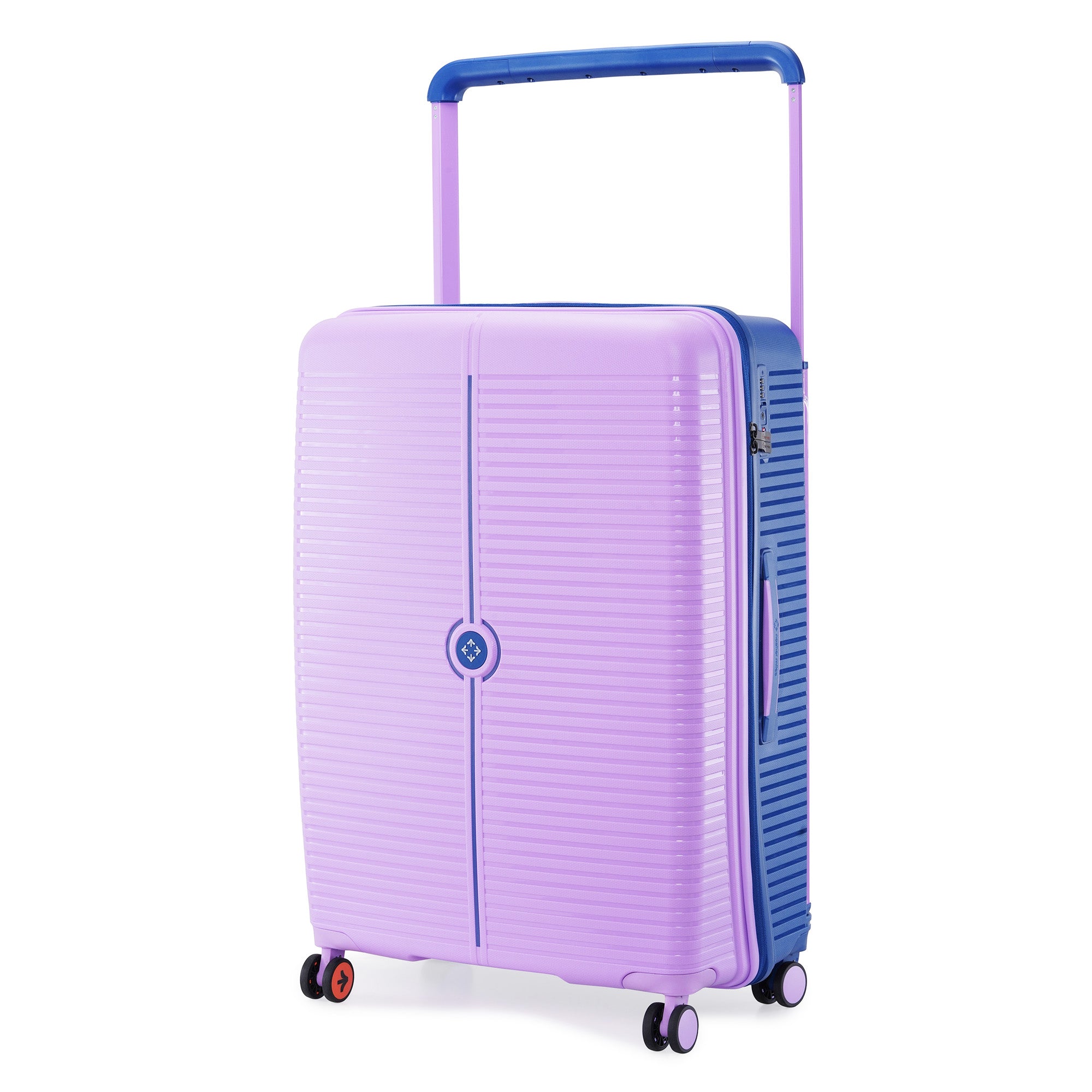 Nasher Miles Dubai TSA Lock Hard-Sided Polypropylene Check-in Luggage 28 inch | 75cm | 8 Wheels Small Trolley Bag for Travel | Suitcase (Lavender Navy Blue) | Nasher Miles at Broadway