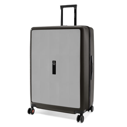 Nasher Miles Zanzibar TSA Lock Hard-Sided Polycarbonate Check-in Luggage Grey Black 28 inch |75 Trolley Bag| Suitcase