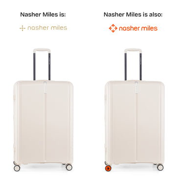 Nasher Miles The Line Hard-Sided Polypropylene Check-in Luggage White 28 inch |75 Trolley Bag