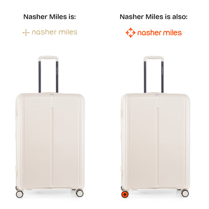 Nasher Miles The Line Hard-Sided Polypropylene Check-in Luggage White 28 inch |75 Trolley Bag