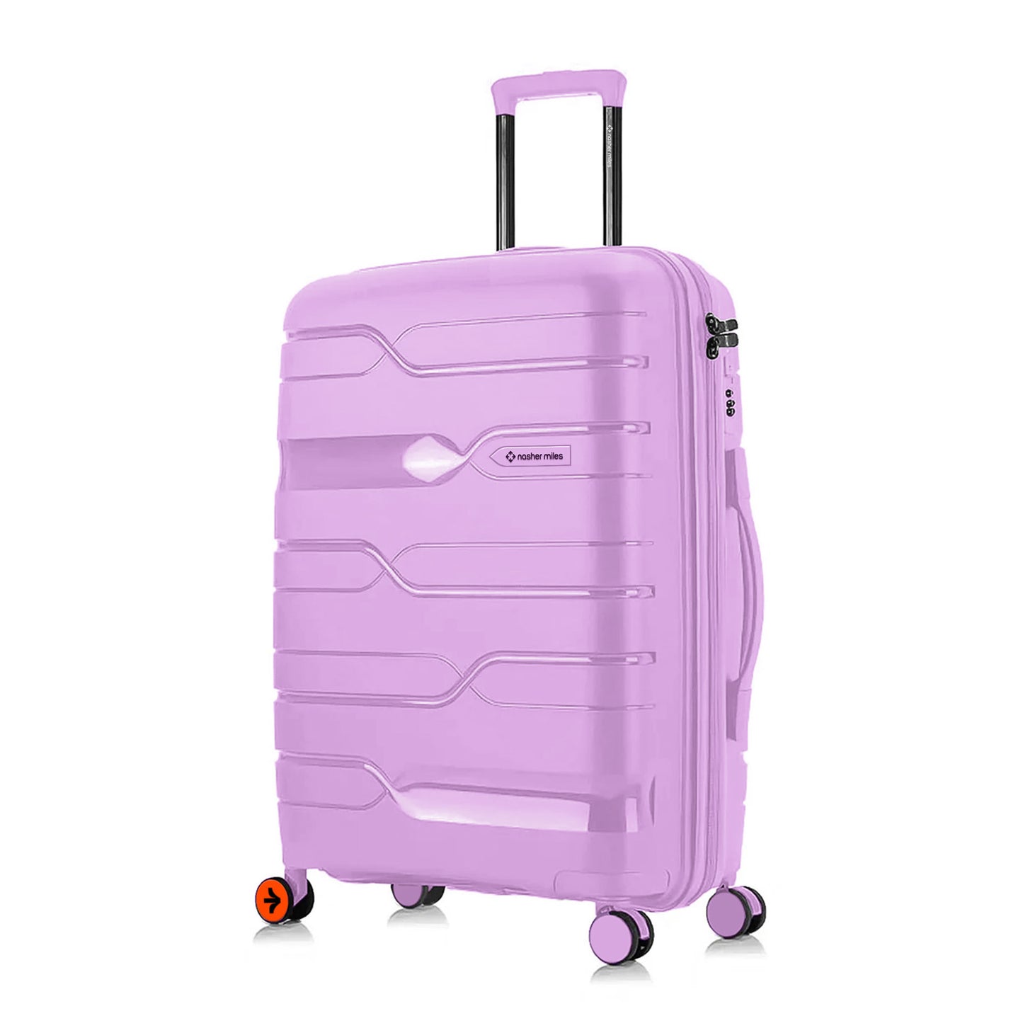 Nasher Miles Paris Hard-Sided Polypropylene Check-in Luggage 28 inch | 75cm | 8 Wheels Large Trolley Bag for Travel | Suitcase (Purple)
