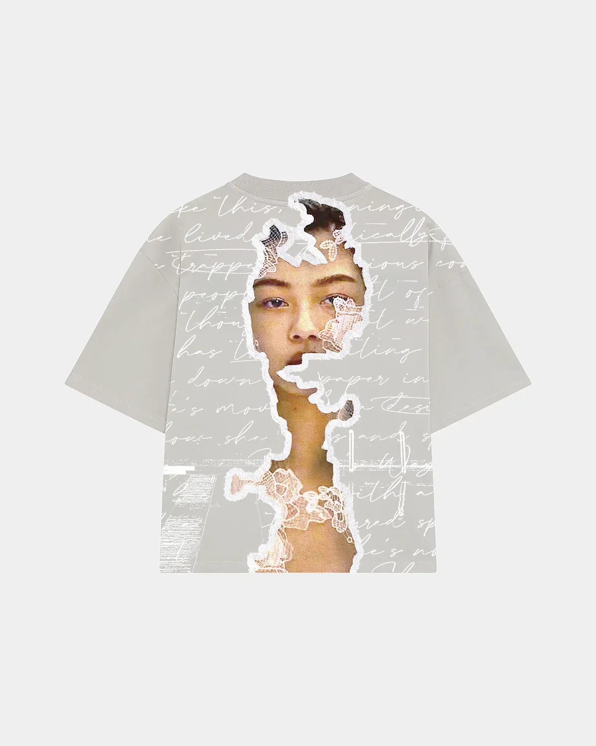 M'LADY Pastel Grey Oversize tee | Esthreall at Broadway