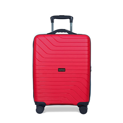 Carriall Groove Polypropylene (75 cm) Red Smart Check-in Trolley Luggage with inbuilt Weighing Scale